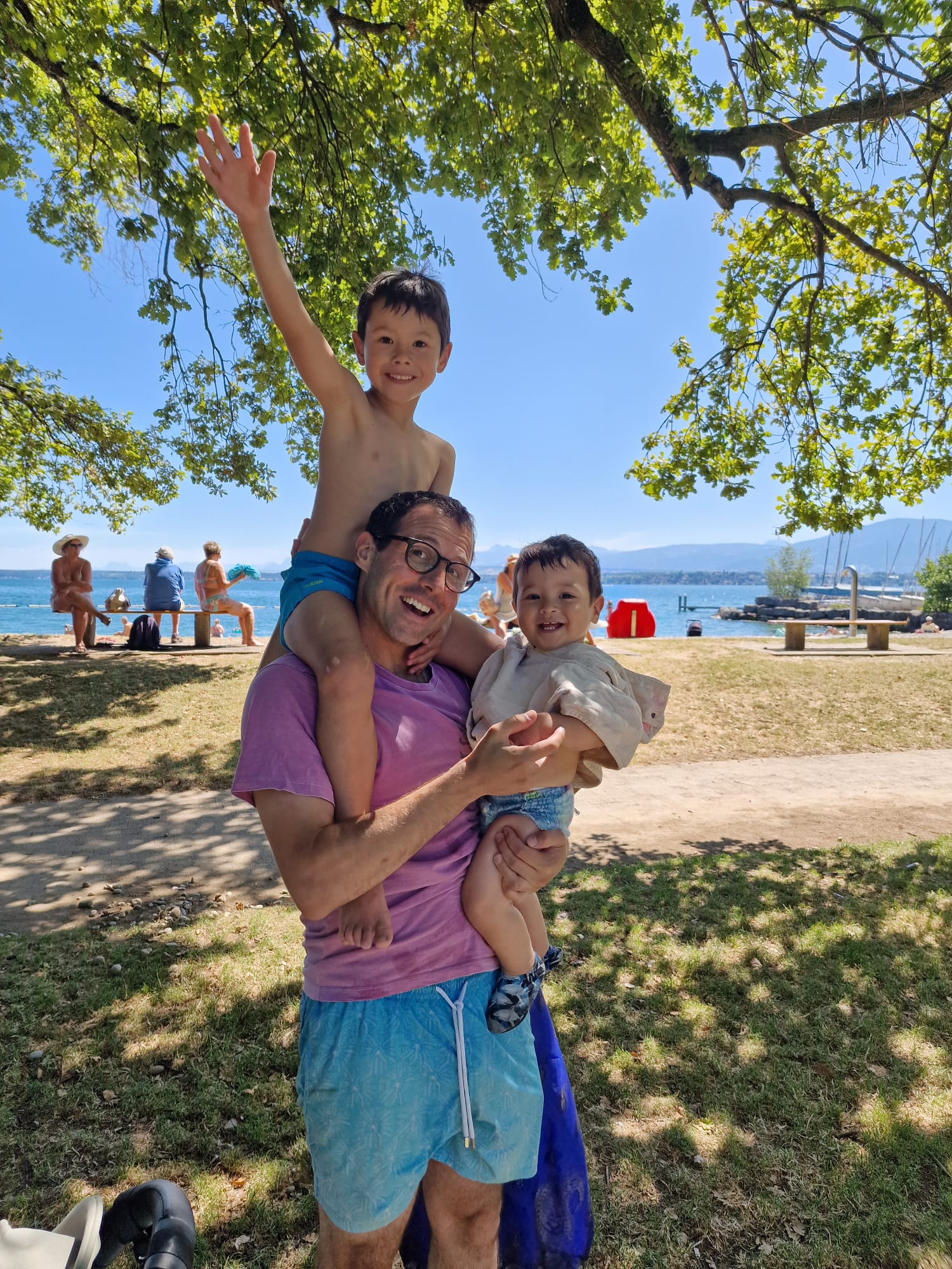 Charles, founder of Kidley Art, with his kids